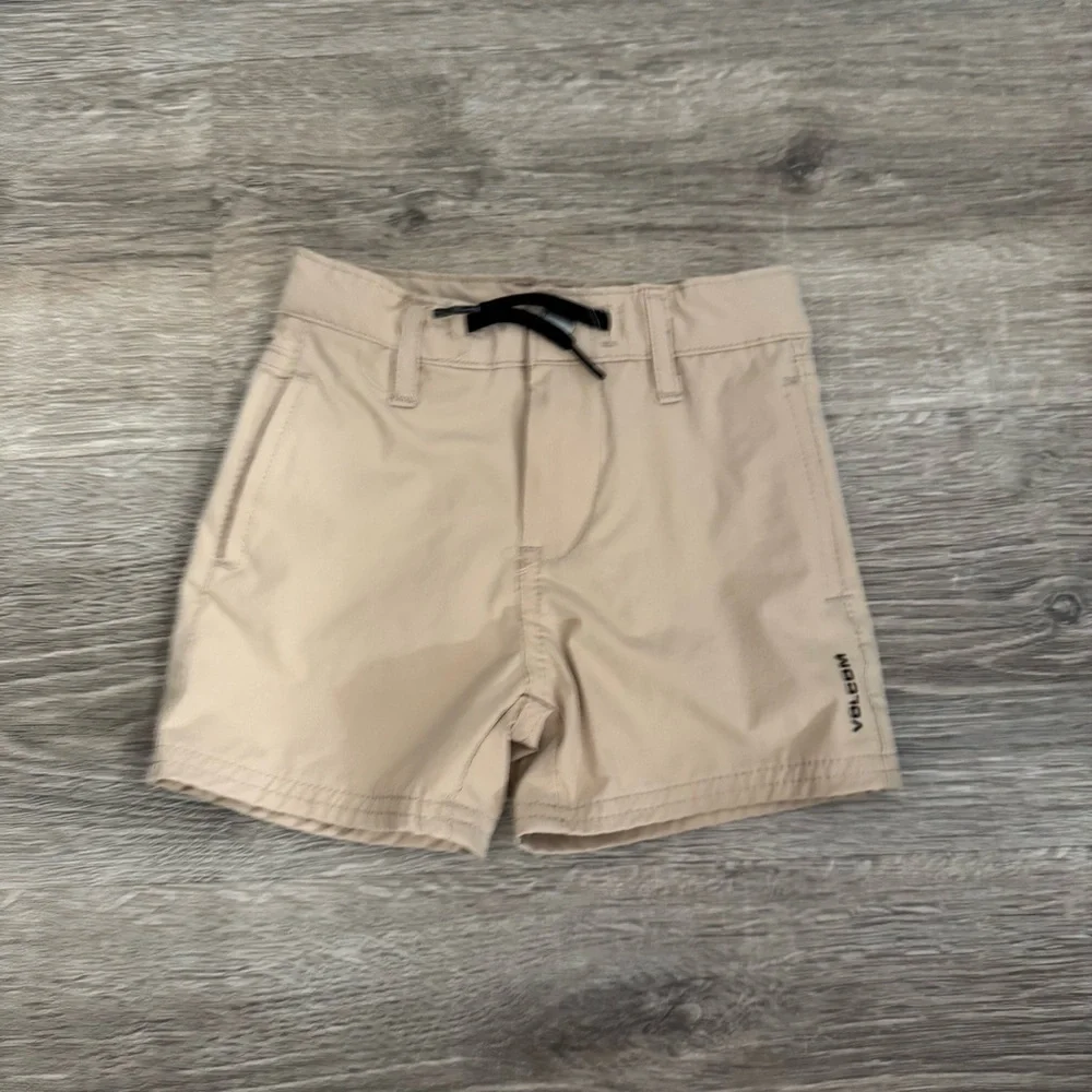 Kid's Volcom Tan Flat Front Walking Shorts